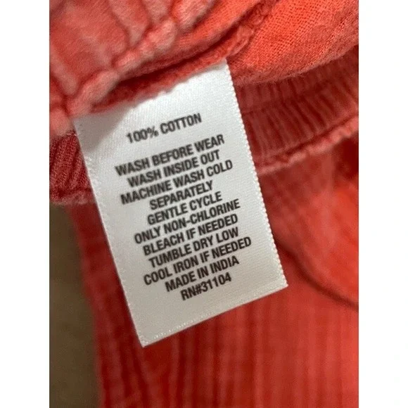 Wonderly Wide Leg Pants Gauze Womens Large Orange Boho Cottagecore Cropped - Picture 8 of 10